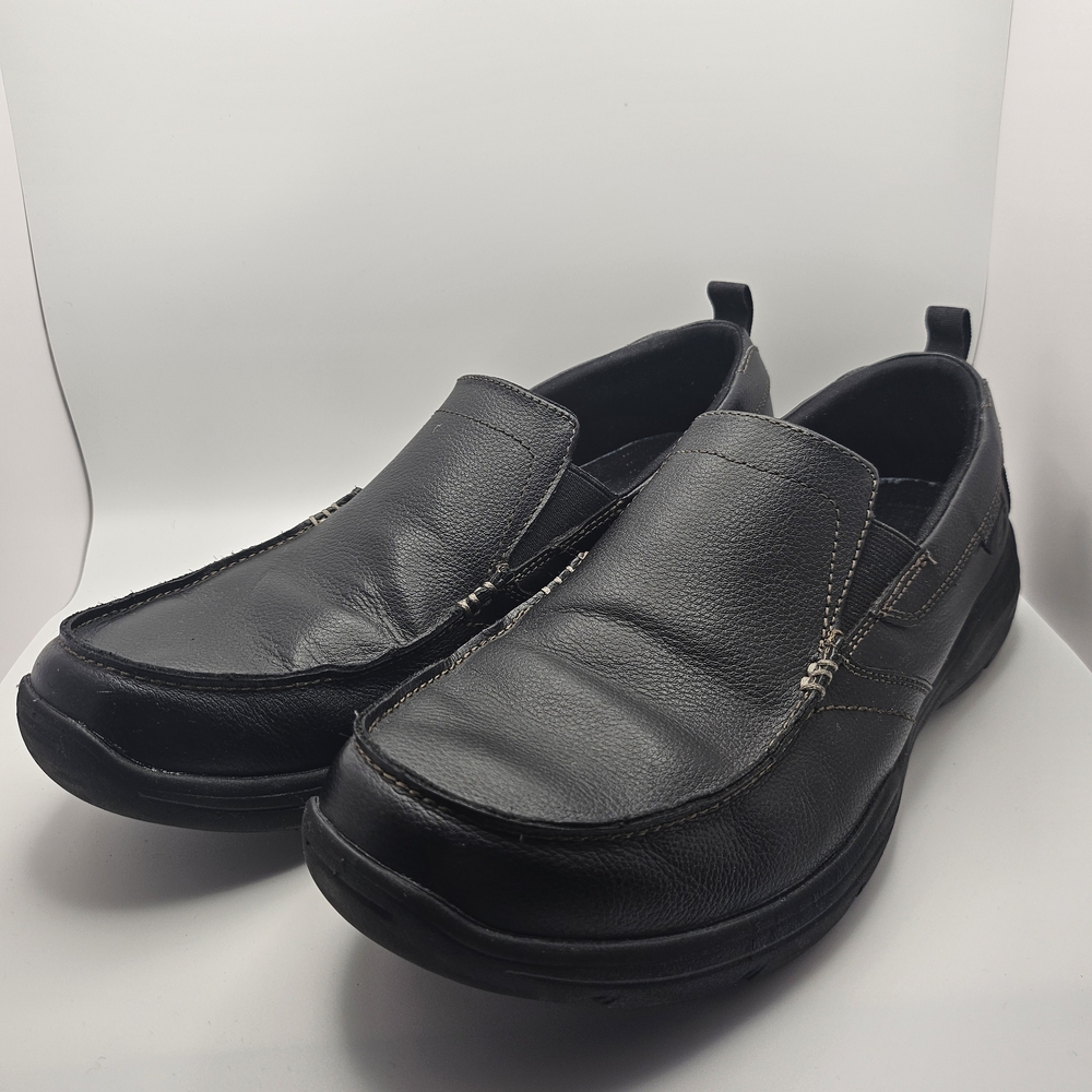 Skechers Men's Dark Leather Slip-Ons
